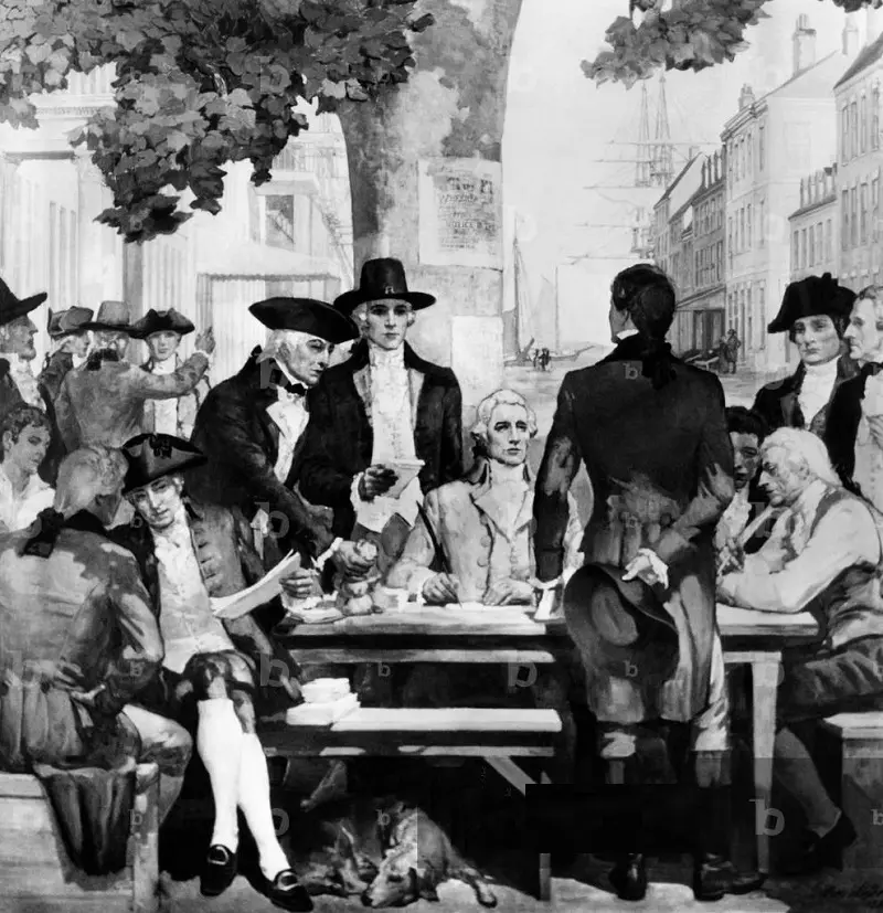 Signing of the Buttonwood Agreement 1792 under a tree on Wall Street