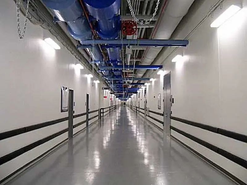 Authentic NYSE data center server pods Mahwah New Jersey blue lighting
