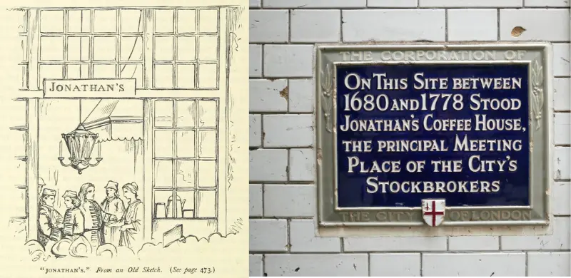 Stock Market History - Jonathan's Coffee House 17th century